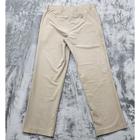 FootJoy Pants Mens W35/L32 Tan Performance Golf Chino Flat Front Stretch Casual - Picture 3 of 14